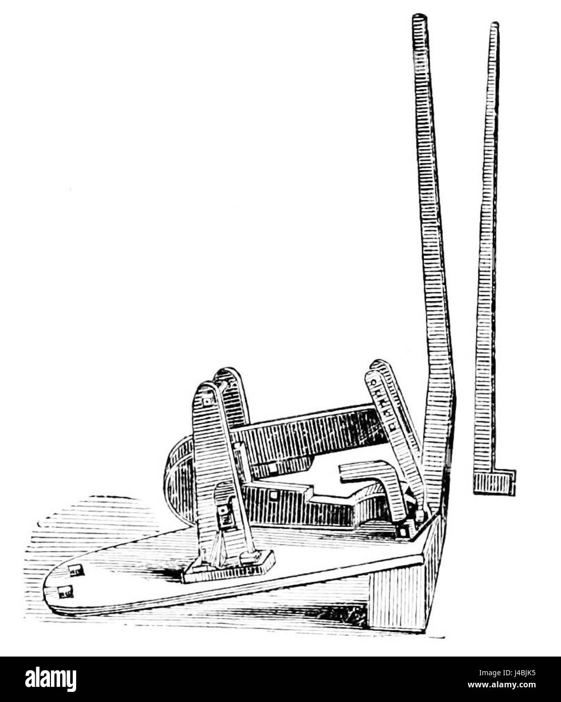 PSM volume 10 D187 è dotato di un'illustrazione di una cesoia per impieghi pesanti con base, progettata per l'uso industriale o meccanico. L'immagine evidenzia la funzionalità e il design dello strumento per il taglio o il taglio di materiali. Foto Stock