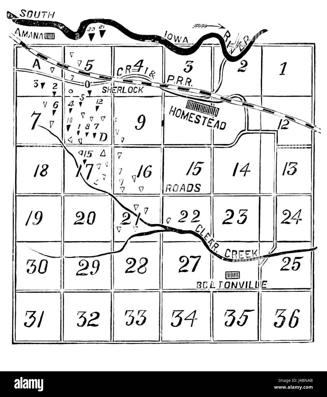 PSM V07 D609 Iowa township iowa county iowa Foto Stock