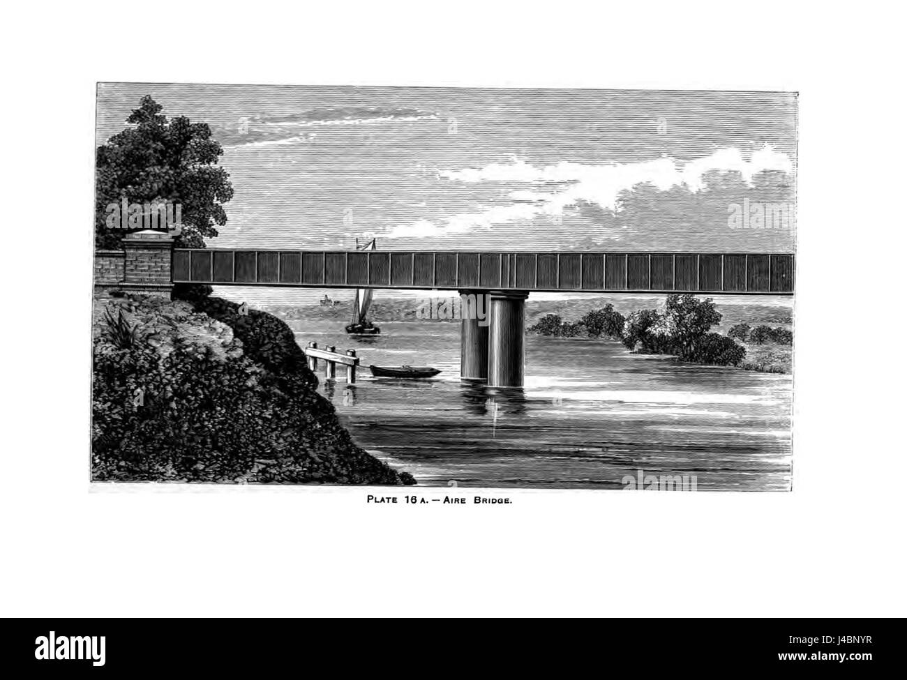 Fiume Aire bridge, York Doncaster sezione, NER Foto Stock