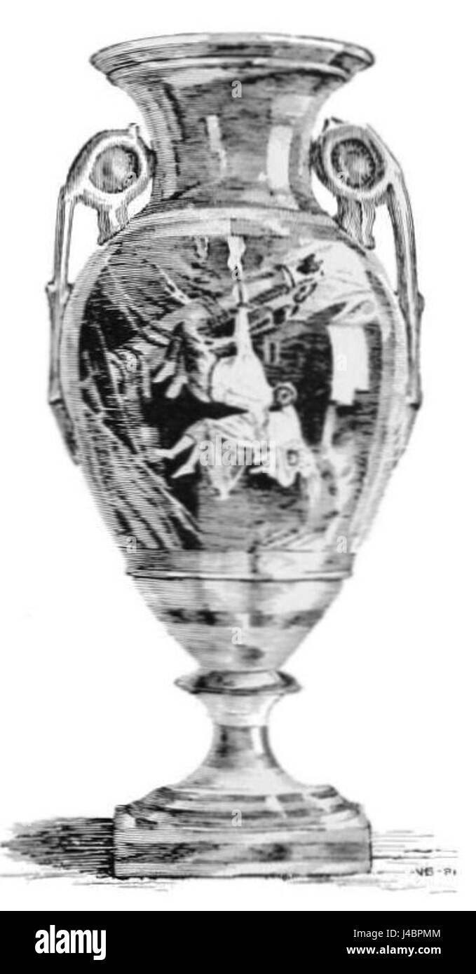 Il vaso PSM V40 D169 Hemphill è un esempio di design in ceramica, che rappresenta l'artigianato nell'arte ceramica. Il suo significato risiede nel suo stile di produzione e nel design, che tipicamente mette in mostra qualità estetiche e funzionali nelle ceramiche di fine XIX secolo. Foto Stock