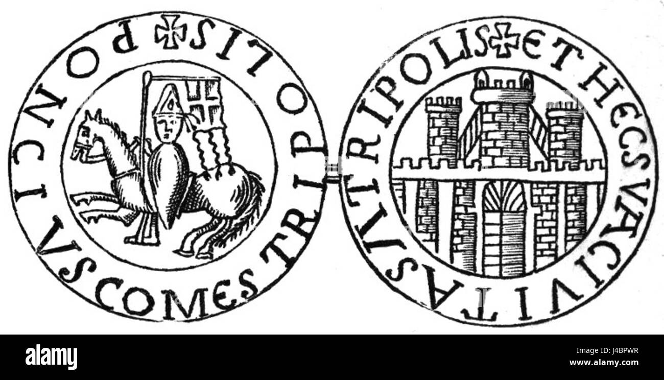 Pons of Tripoli fu un cavaliere medievale delle Crociate, noto per il suo ruolo nella difesa di Tripoli durante il periodo degli stati crociati. Foto Stock