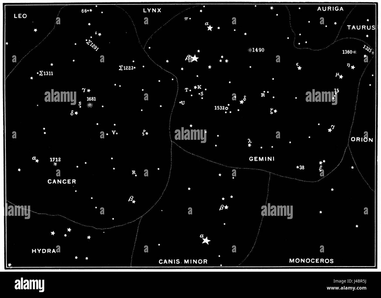"PSM V46 D483" si riferisce a una mappa o un'illustrazione di "Popular Science Monthly" che raffigura le meraviglie del cielo notturno, mostrando corpi celesti e fenomeni astronomici. Foto Stock