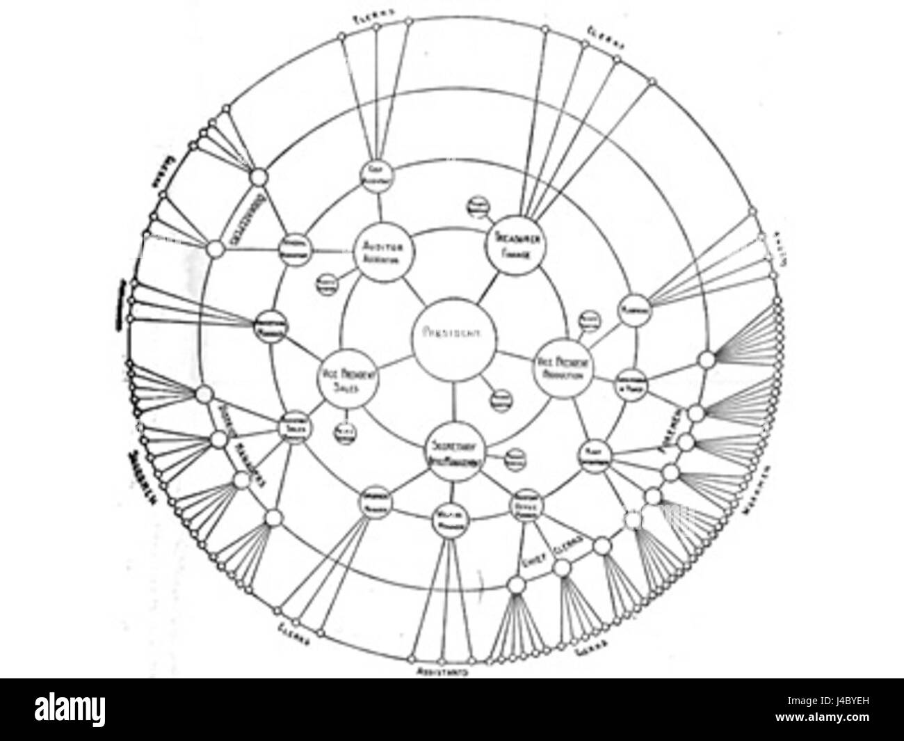 Struttura radiale statistiche grafiche nella gestione Foto Stock