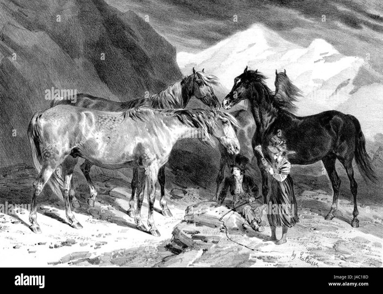 Una mappa o atlante statistico pubblicato nel 1850, che mostra la razza o i tipi nella regione dell'Alvernia, possibilmente correlata a dati demografici o storici. Foto Stock