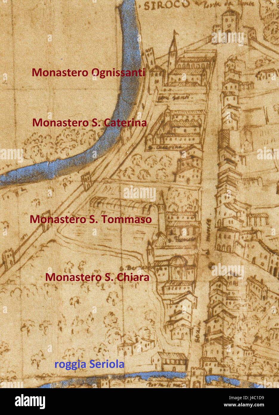 Pianta Angelica Borgo Ognissanti a Berga Foto Stock