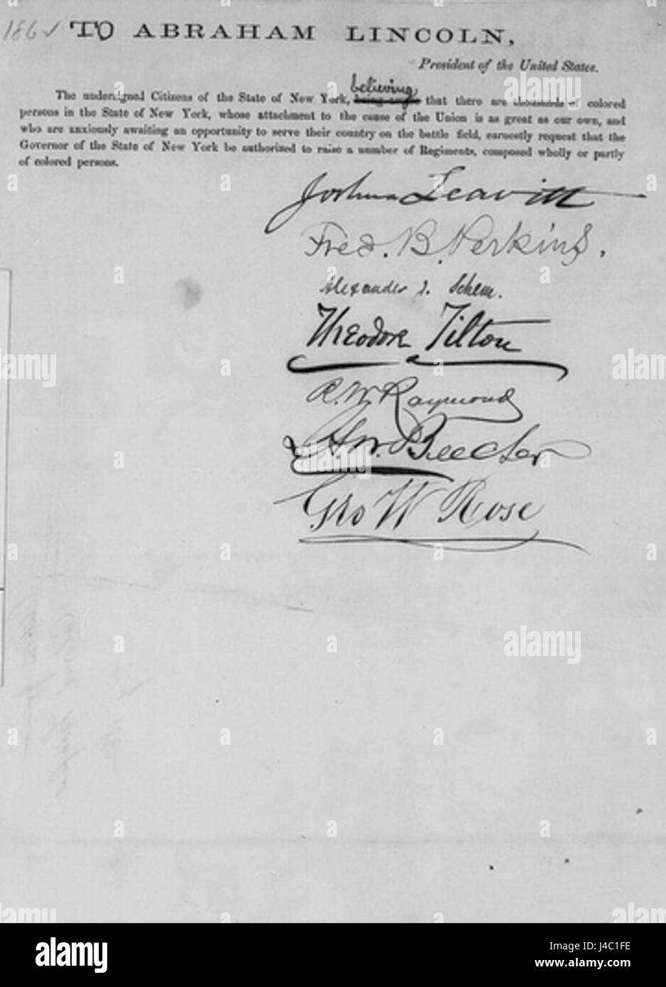 Questo riferimento sembra indicare una connessione tra il reverendo Joshua Leavitt e Abraham Lincoln. Leavitt era un prominente abolizionista ed editore che potrebbe aver avuto interazioni o corrispondenza con Lincoln durante la guerra civile. Foto Stock