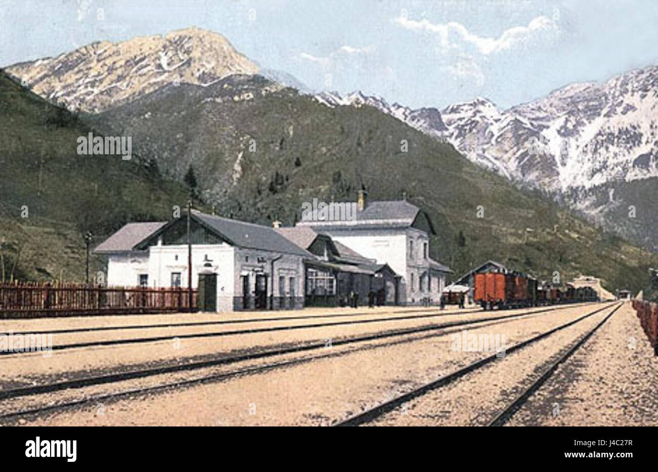 Podbrdo originale stazione ferroviaria Foto Stock