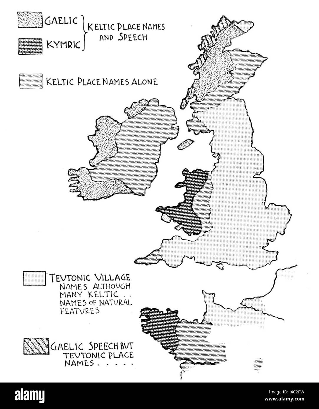 Questo titolo si riferisce ad un articolo o ad un'opera di *Popular Science Monthly* (PSM) che discute delle lingue e dei dialetti parlati nel Regno Unito, evidenziando la diversità linguistica. Foto Stock