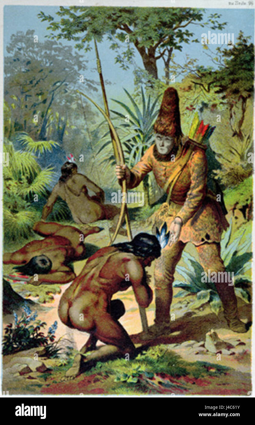 Robinson Crusoe e uomo venerdì Offterdinger Foto Stock