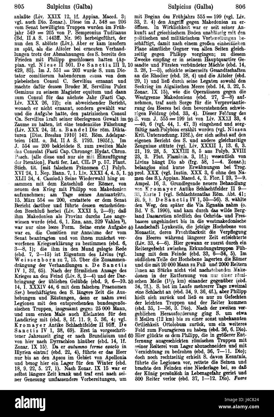 Pauly-Wissowa IV A,1, 0805 è un riferimento a un volume specifico e a una voce della rinomata enciclopedia Pauly-Wissowa, una risorsa accademica che descrive dettagliatamente le antichità classiche del mondo greco-romano. È fondamentale per comprendere le figure storiche, gli eventi e la cultura delle civiltà antiche. Foto Stock