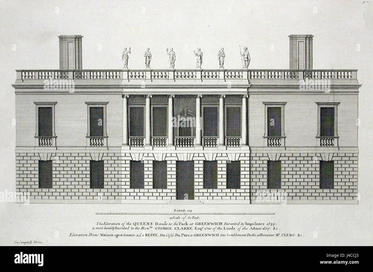 La Queen's House di Greenwich, Inghilterra, è un edificio storico progettato dall'architetto Inigo Jones nel XVII secolo. Conosciuta per la sua architettura classica, servì come residenza reale e in seguito divenne parte del Museo marittimo Nazionale. Questo volume editato della sua storia fornisce approfondimenti sul suo significato architettonico e culturale. Foto Stock