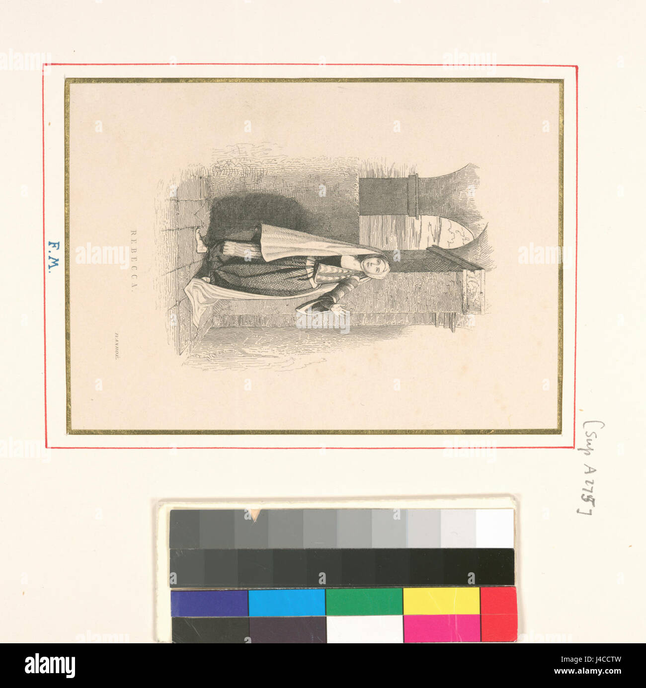 Questa immagine rappresenta la copertina o l'illustrazione del libro *Rebecca*, un romanzo gotico classico di Daphne du Maurier, pubblicato nel 1938. La storia di *Rebecca* è stata una parte fondamentale della storia letteraria del XX secolo, esplorando temi di memoria, identità e ossessione attraverso la lente di una narrazione misteriosa e inquietante. Foto Stock