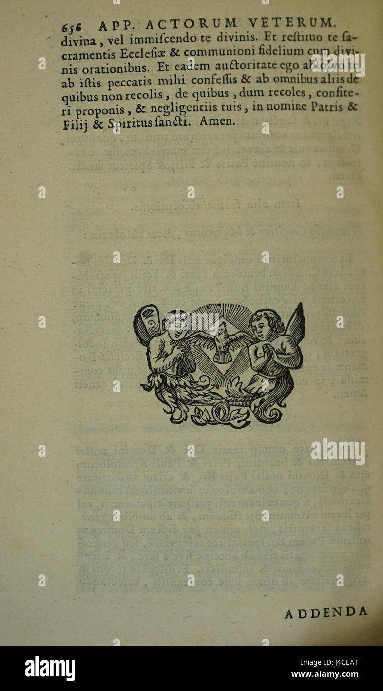 "Reginon de ecclesiasticis disciplinis" si riferisce a un documento storico sulla disciplina ecclesiastica, probabilmente scritto da Reginon, un monaco dell'XI secolo. Il testo discute la legge della chiesa e il governo del tempo. Foto Stock