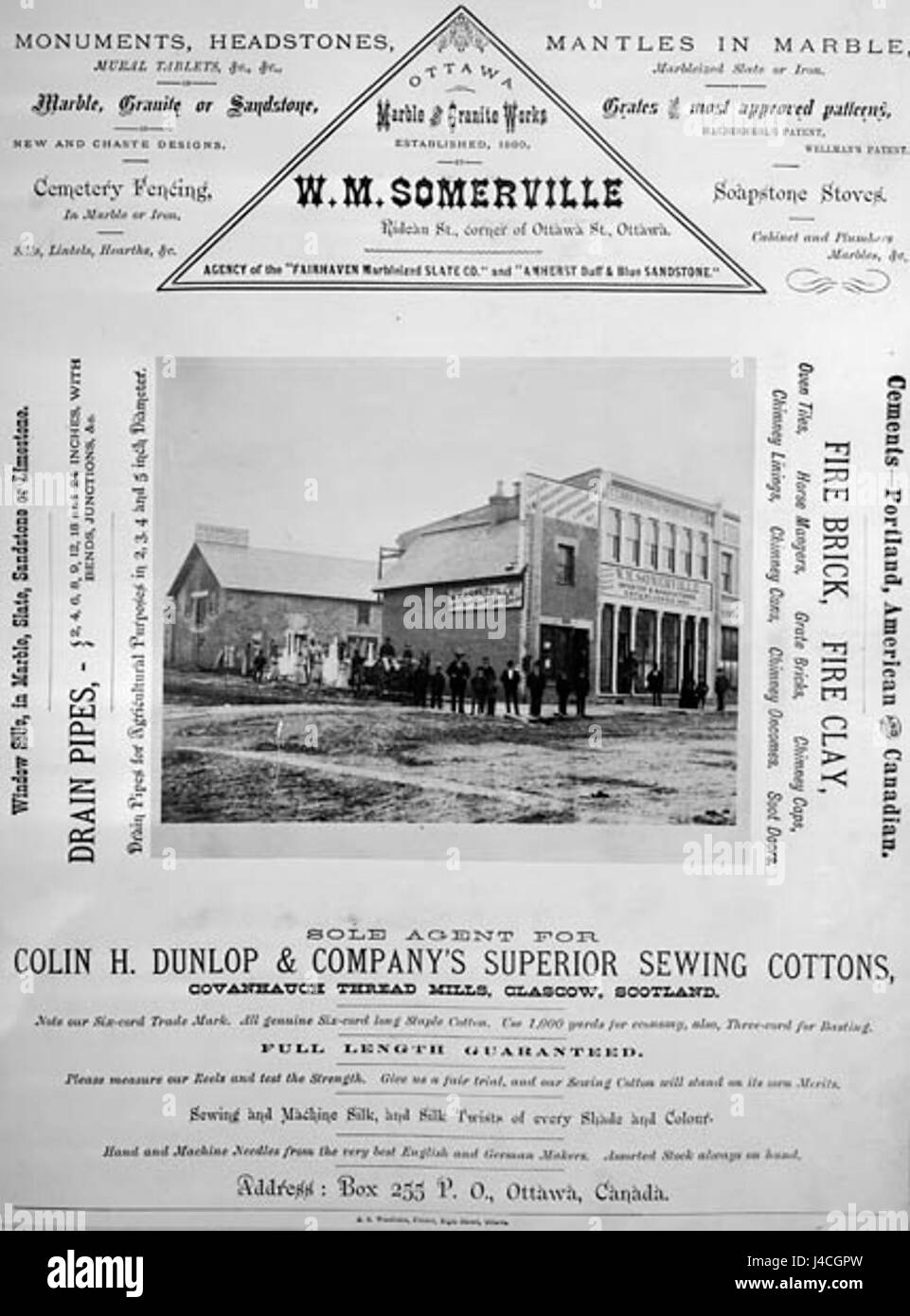 Rideau Street è una strada importante di Ottawa, Canada. Il titolo si riferisce probabilmente a un anno specifico, evento o sviluppo lungo questa strada, probabilmente da una prima fonte storica o archivistica. Foto Stock