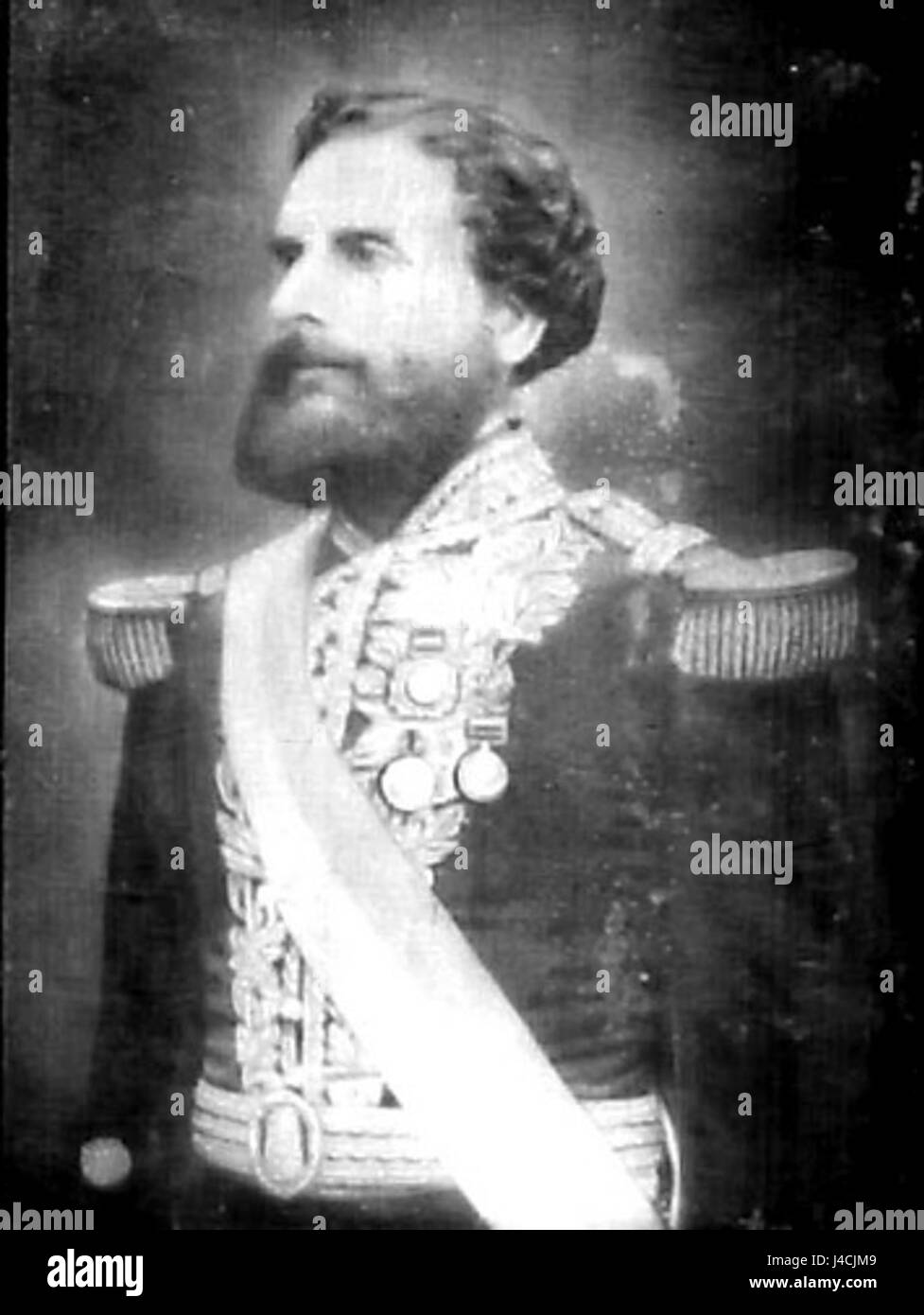 Il Presidente Pezet si riferisce a una figura storica nel contesto della politica sudamericana, probabilmente riferita a JosÃ© Balta, il presidente peruviano. La sua presidenza ha svolto un ruolo cruciale nel governo peruviano durante il XIX secolo. Foto Stock