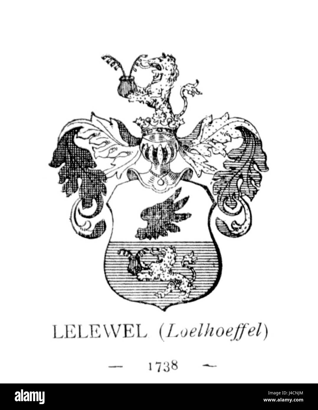 Si riferisce a un riferimento o a un record riguardante POL COA Lelewel, che può essere collegato all’emblema nazionale polacco (stemma d’armi). Lelewel può essere associato a figure storiche o a simboli nazionali del patrimonio polacco. Foto Stock