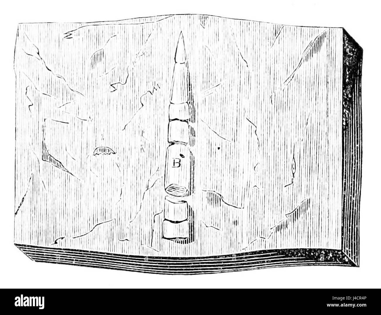Questa illustrazione tratta dal PSM (Popular Science Monthly) volume 17, mostra lo stretching geologico, un concetto in geologia in cui la crosta terrestre è soggetta a forze che la causano allungamento o deformazione. Foto Stock