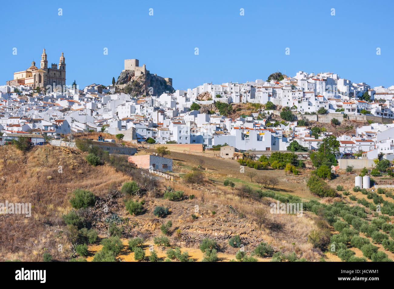 Olvera, bianche città dell'Andalusia, provincia di Cádiz, Spagna Foto Stock