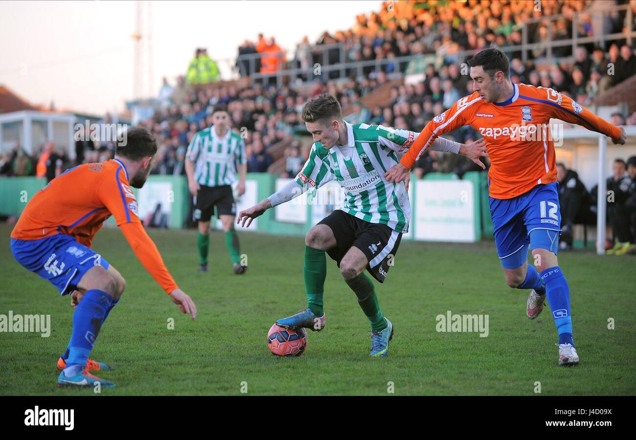 N EARDLEY J FIUMI L NOVAK BLYTH SPARTANS V BLYTH SPARTANS V BIRMINGHAM CI CROFT PARK BLYTH INGHILTERRA 03 Gennaio 2015 Foto Stock