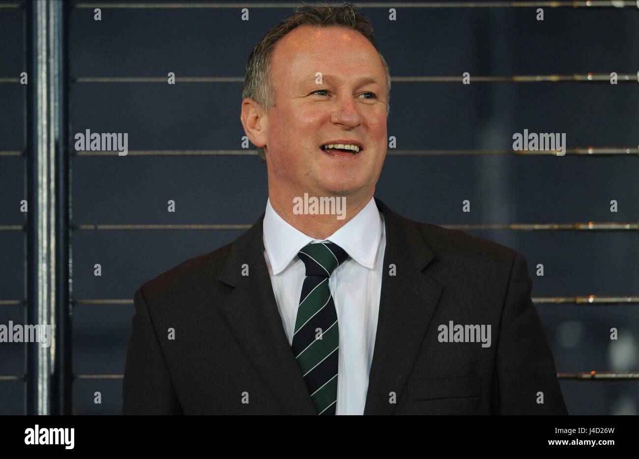 MICHAEL O'NEILL IRLANDA DEL NORD MANAGER HAMPDEN PARK GLASGOW Scozia il 25 marzo 2015 Foto Stock