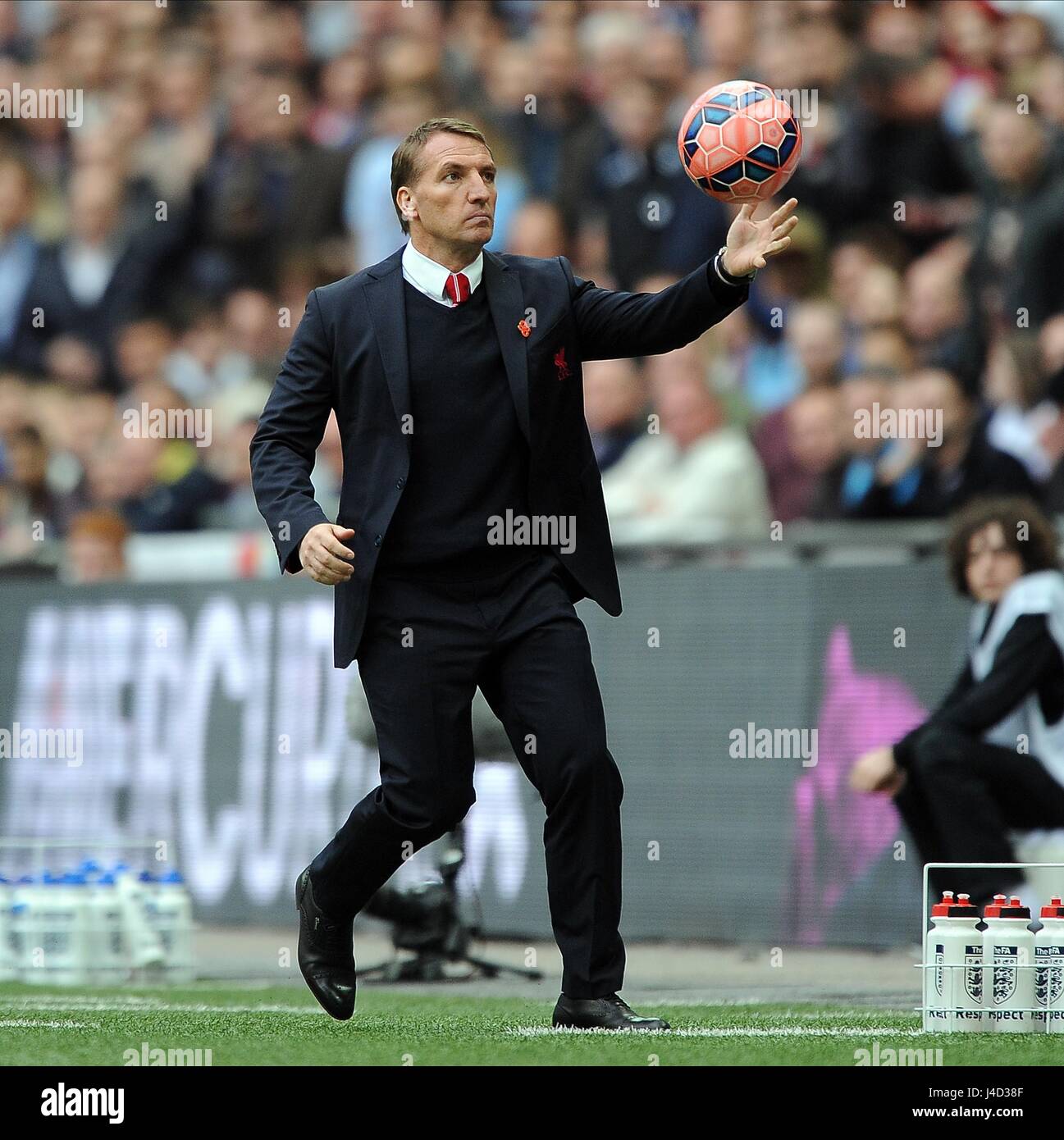 LIVERPOOL MANAGER BRENDAN RODG ASTON VILLA V Liverpool Wembley Stadium Londra Inghilterra 19 aprile 2015 Foto Stock