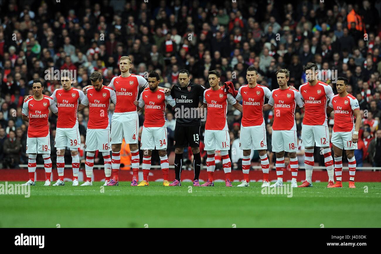 L'ARSENAL TEAM LINE-UP DI RI ARSENAL V CHELSEA Emirates Stadium Londra Inghilterra 26 aprile 2015 Foto Stock