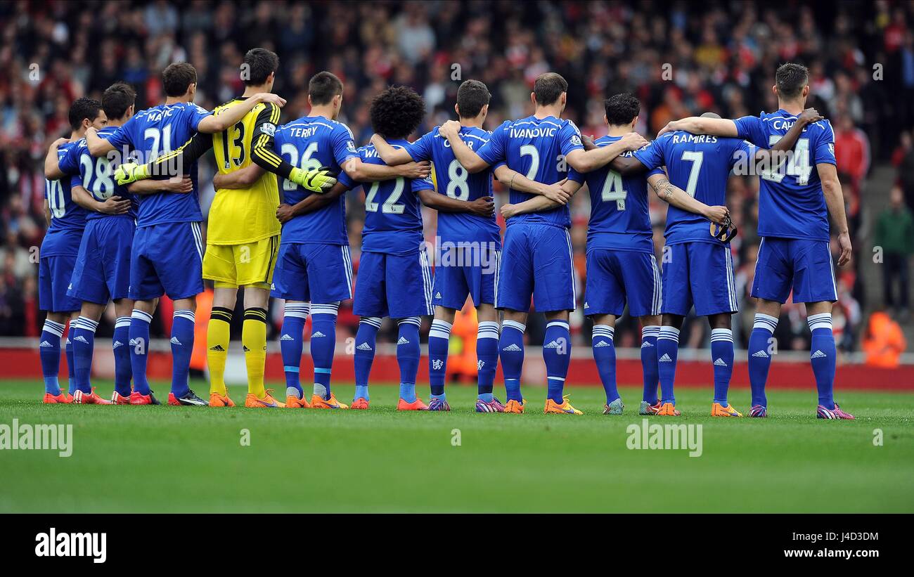 Il CHELSEA TEAM LINE-UP DI RI ARSENAL V CHELSEA Emirates Stadium Londra Inghilterra 26 aprile 2015 Foto Stock