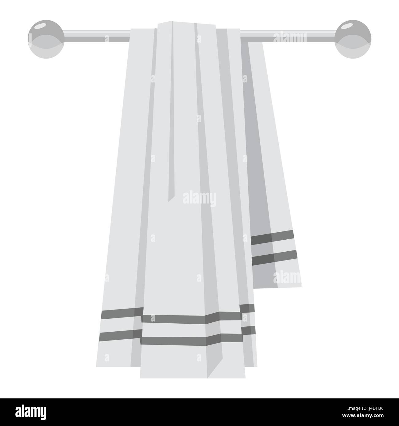 Asciugamani su un appendiabiti icona, grigio in stile monocromatico Illustrazione Vettoriale