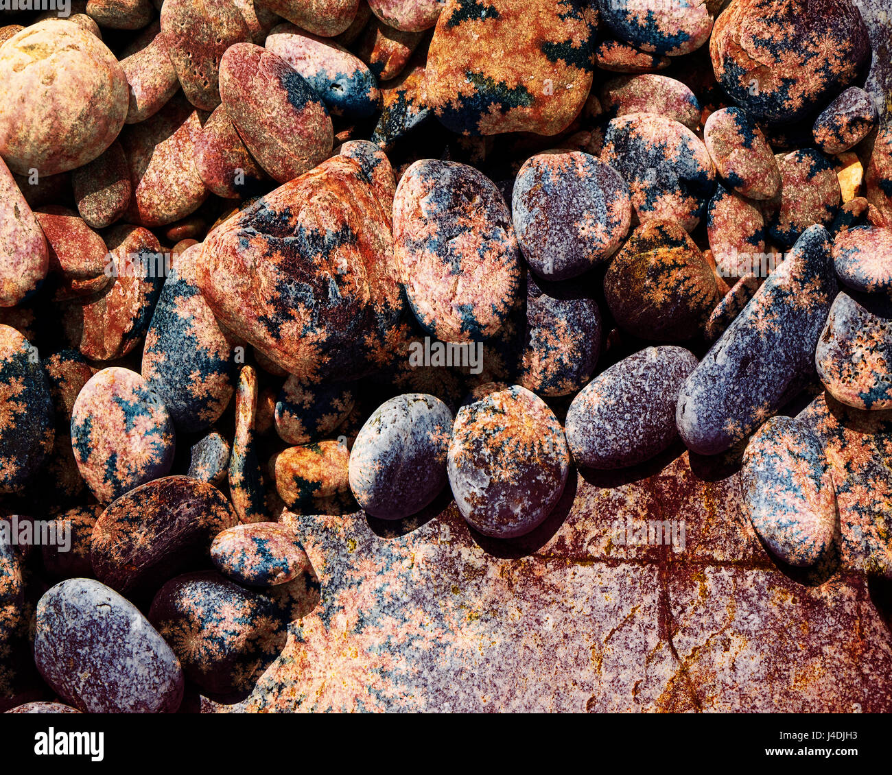 Arte digitale: ciottoli sulla spiaggia Foto Stock