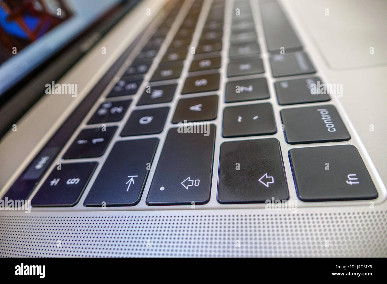 Nero e argento tastiera del MacBook Pro Apple computer portatile Foto Stock