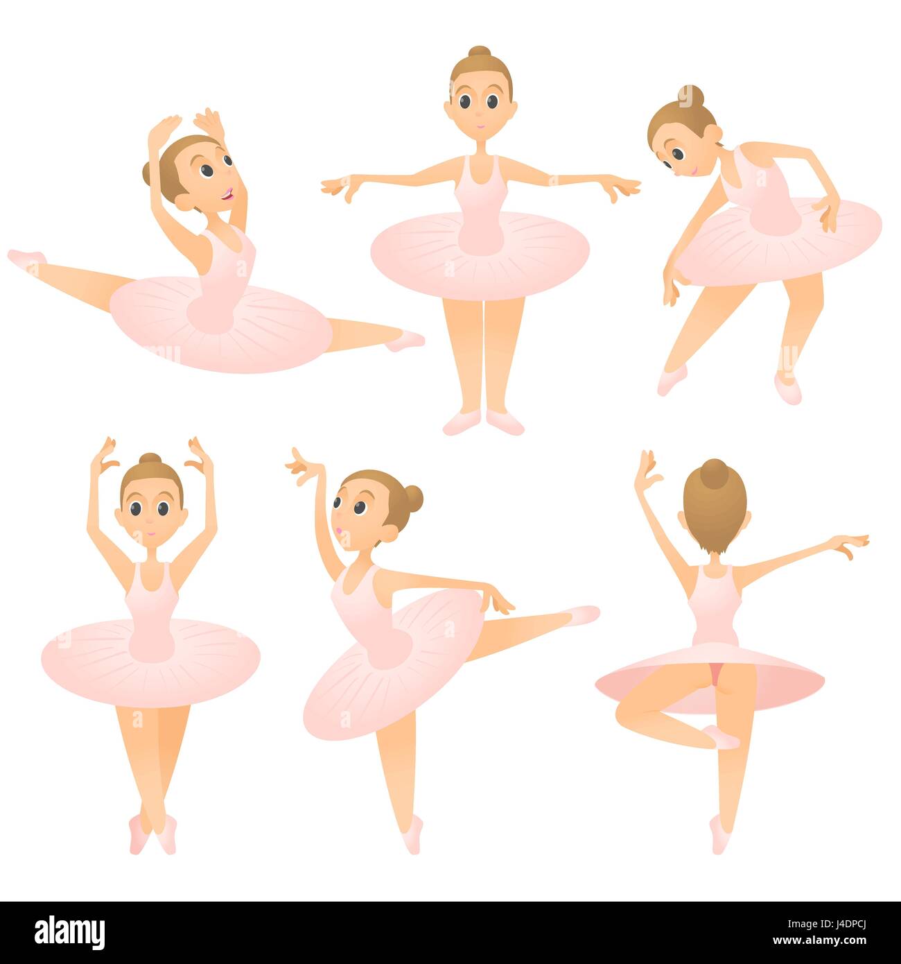 Ballerina girl concetto set, stile cartoon Immagine e Vettoriale - Alamy