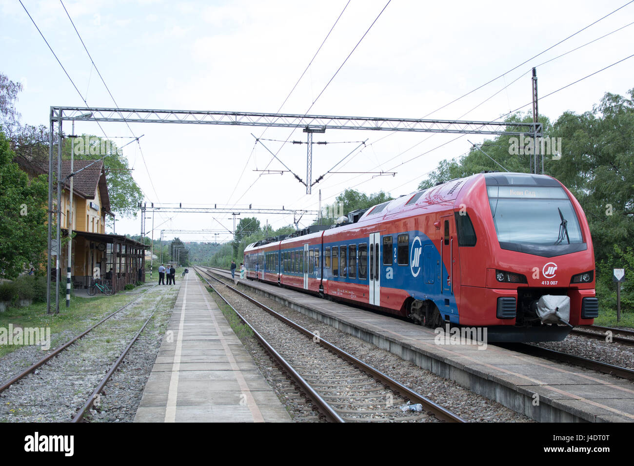 Treno pronto per la partenza Foto Stock