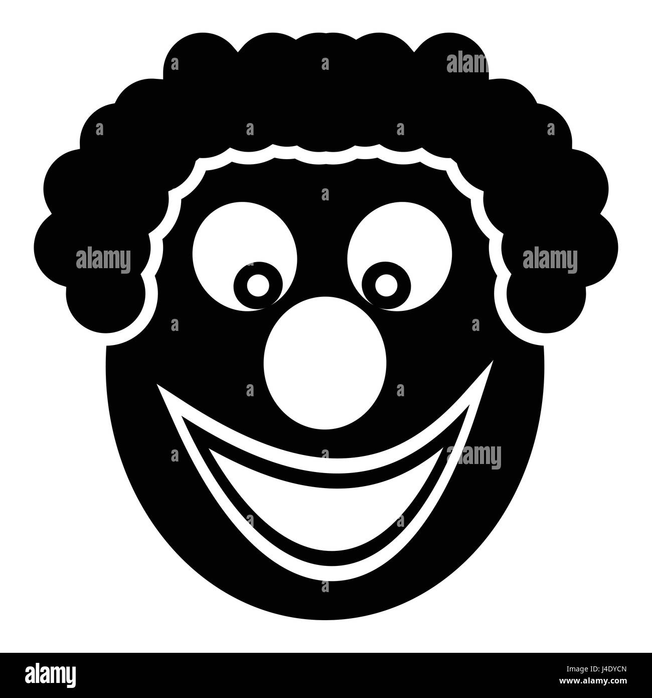 Icona di clown, stile semplice Illustrazione Vettoriale