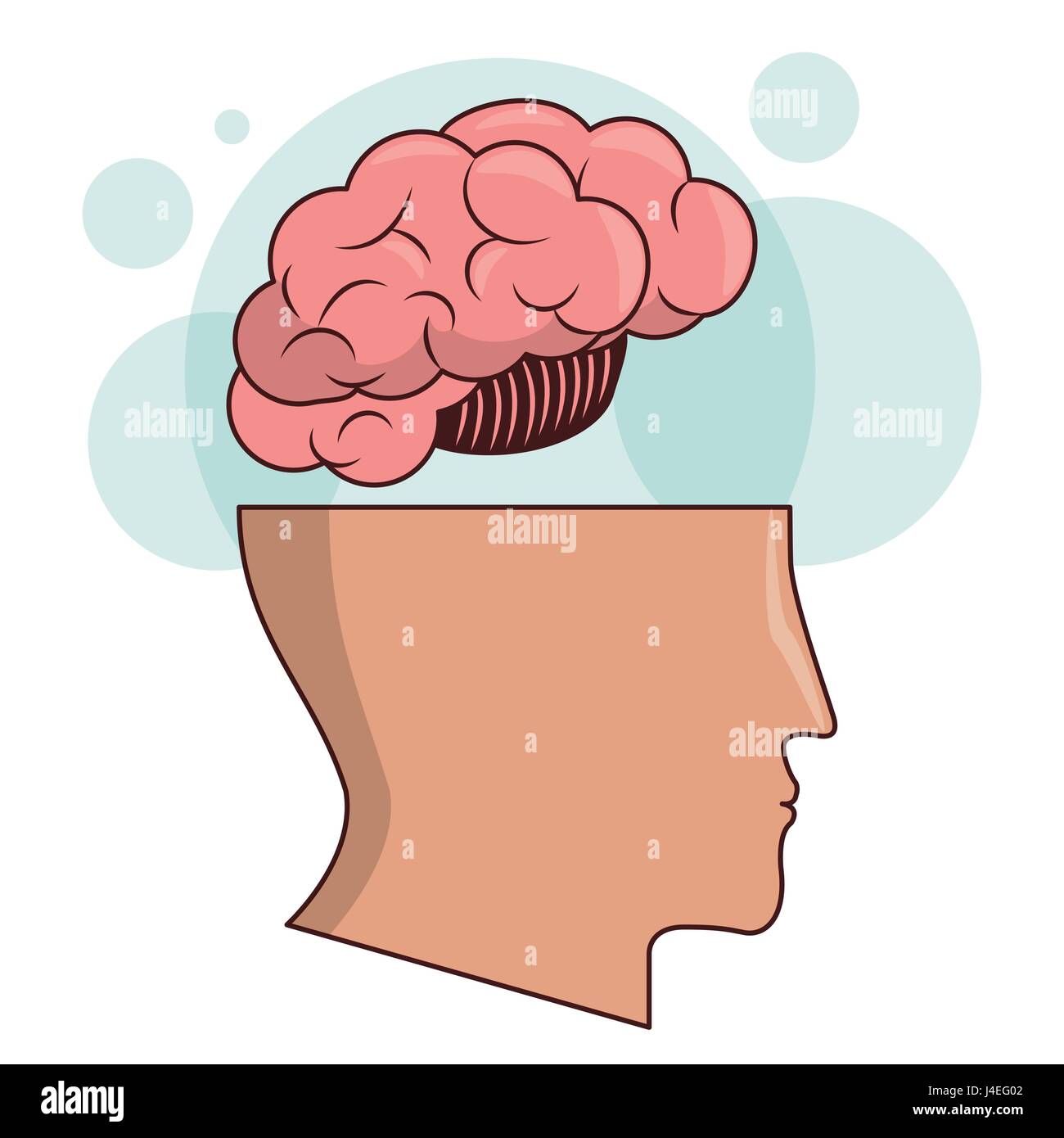 Testa umana cervello memoria immagine di intelligence Illustrazione Vettoriale