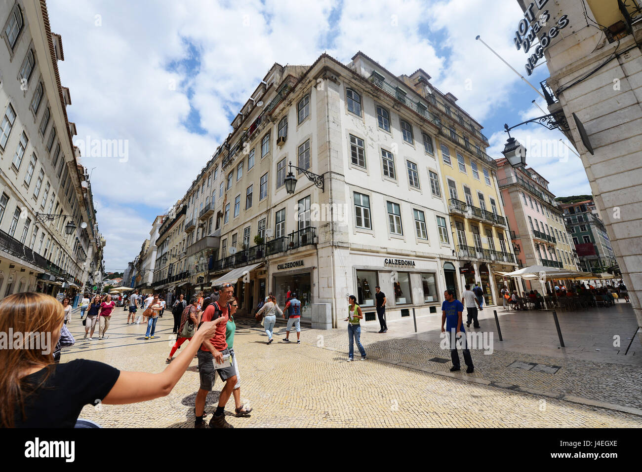 La Rua Augusta Street nel centro di Lisbona. Foto Stock