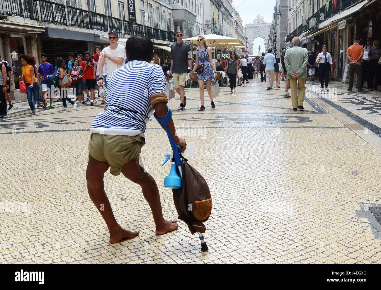 La Rua Augusta Street nel centro di Lisbona. Foto Stock