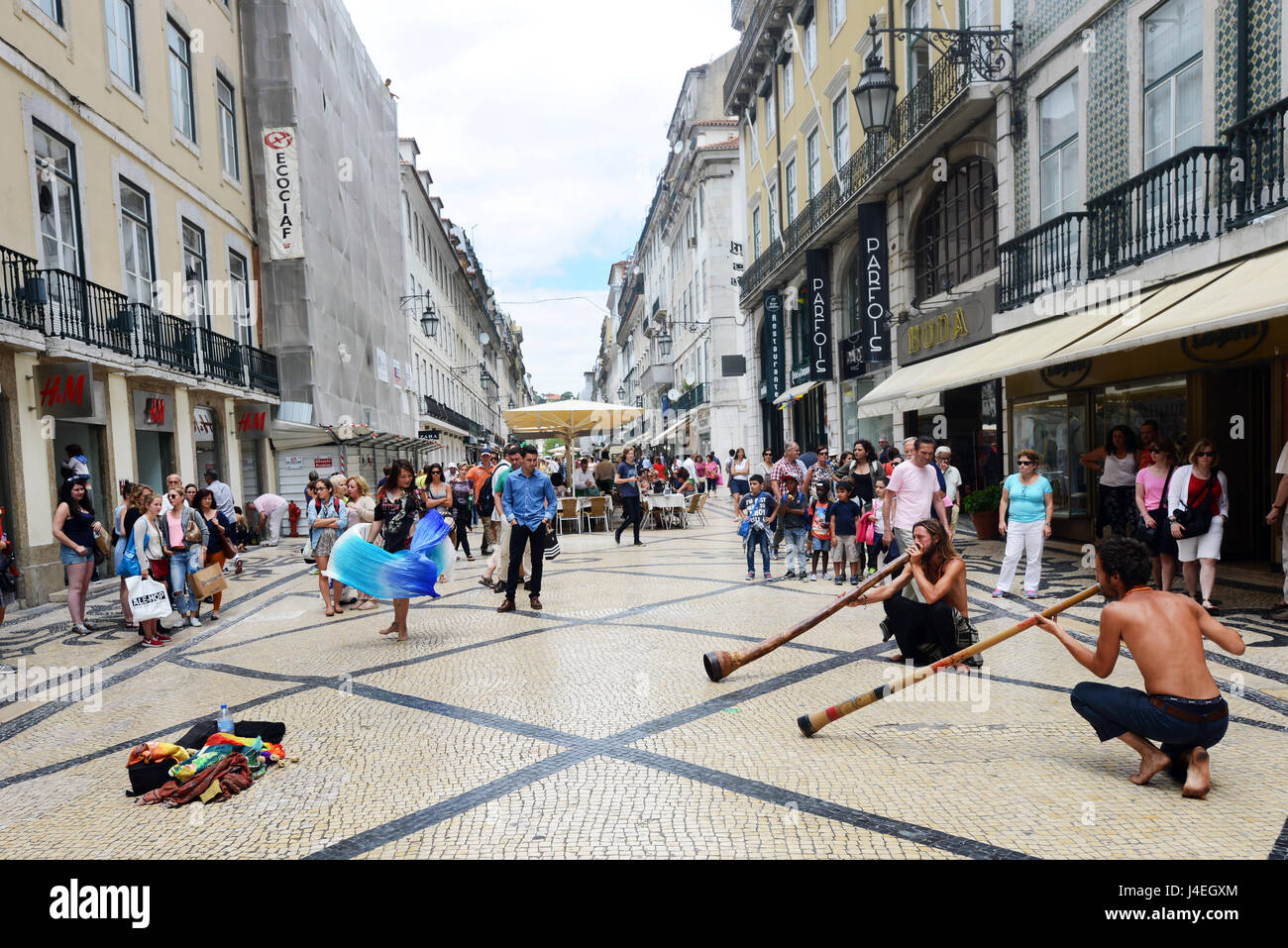 La Rua Augusta Street nel centro di Lisbona. Foto Stock