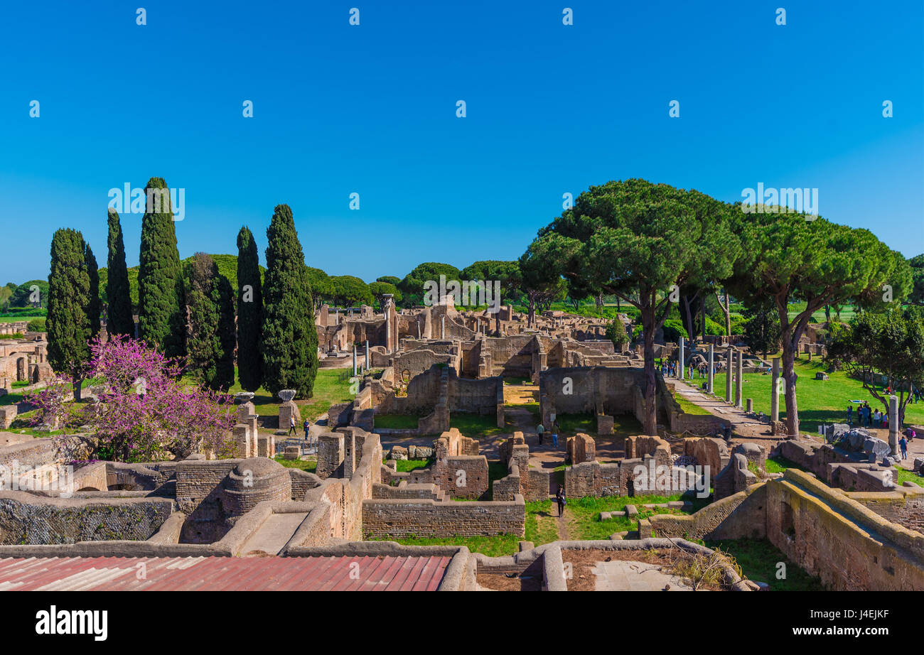 Roma, Italia - il monumentale parco archeologico di Ostia Antica, Rovine dell Impero Romano. Foto Stock