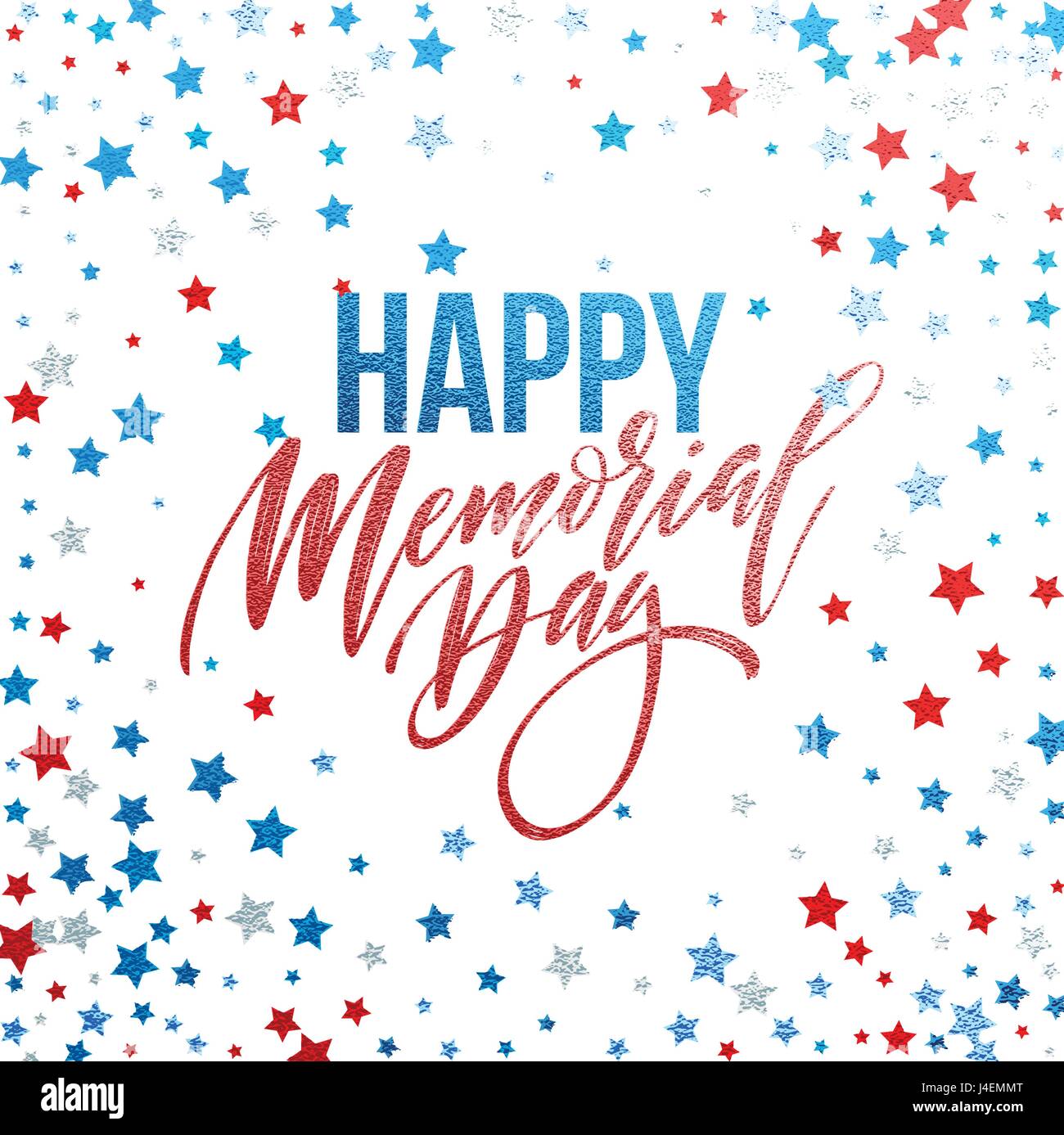 Felice giorno memoriale della scheda. National american holiday. Festive un poster o un banner con scritte a mano. Illustrazione Vettoriale Illustrazione Vettoriale