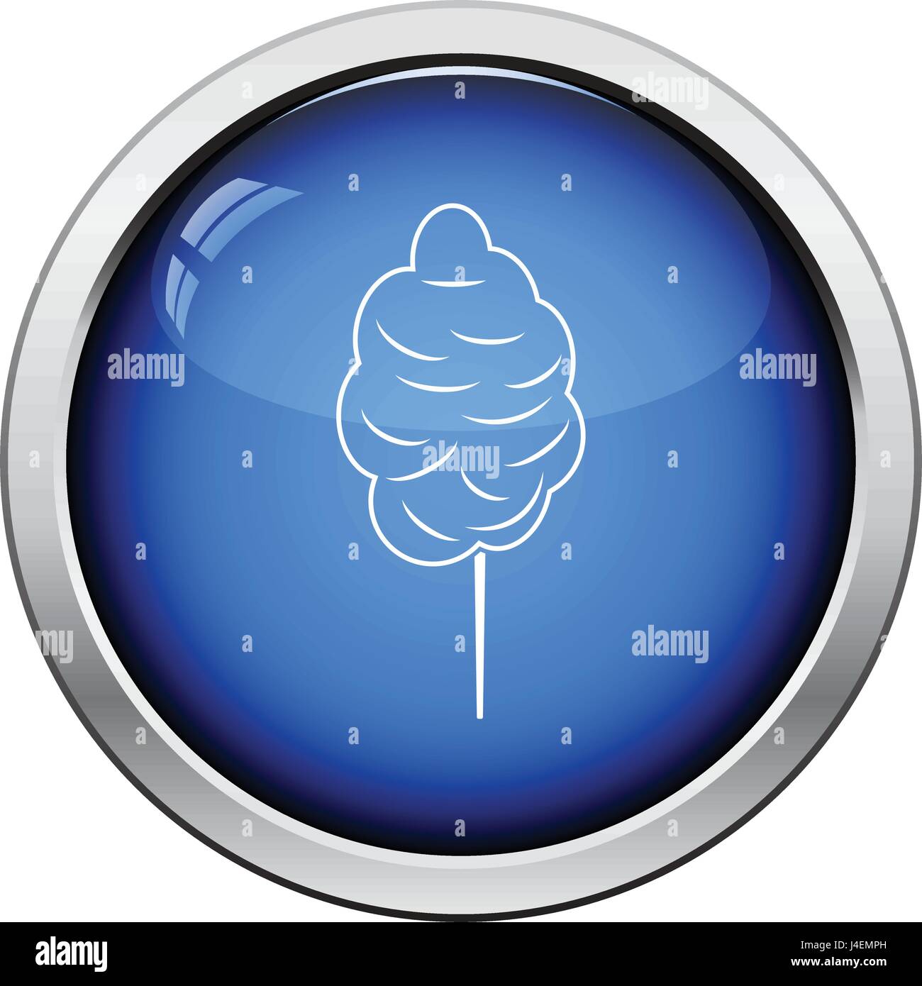 Il cotone candy icona. Pulsante lucido design. Illustrazione Vettoriale. Illustrazione Vettoriale