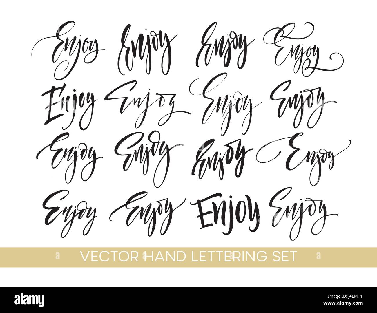 Godetevi la grafia calligraphy set. Disegno a mano scritte. Illustrazione Vettoriale Illustrazione Vettoriale