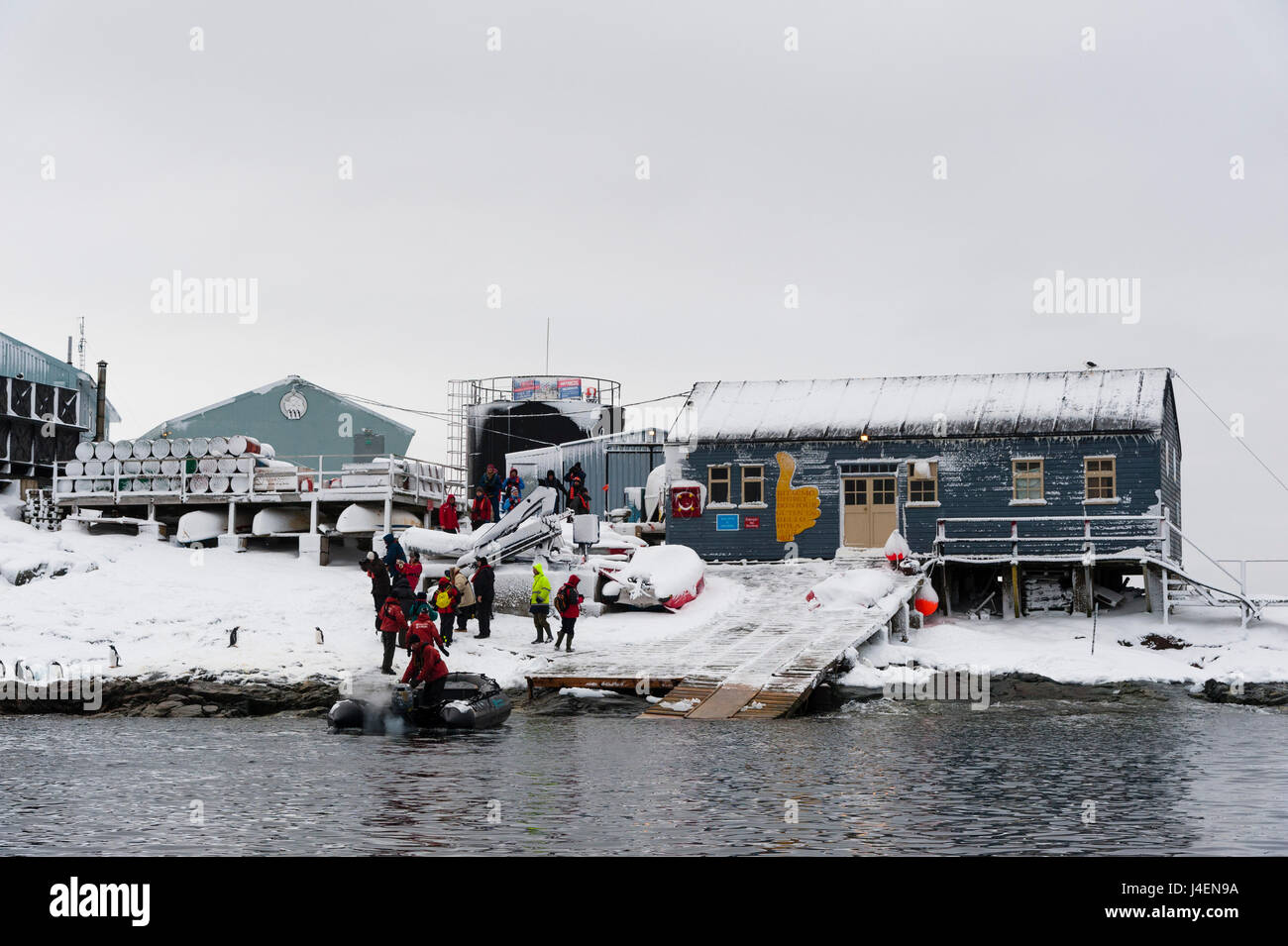 Ricerca Vernadsky Base, l'Ucraino stazione antartica a Marina punto sull isola Galindez in Argentina le isole, l'antartide Foto Stock