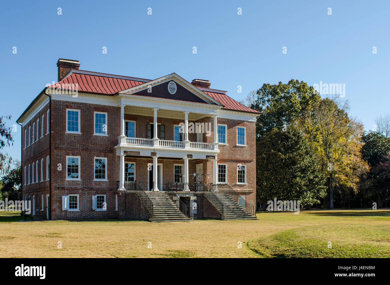 Drayton Hall Georgian plantation house, Charleston, Carolina del Sud, Stati Uniti d'America, America del Nord Foto Stock