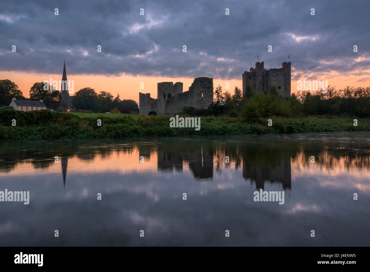 Castello di Trim, nella contea di Meath, Leinster, Repubblica di Irlanda, Europa Foto Stock