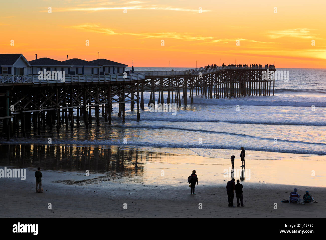 Crystal Pier, Pacific Beach, San Diego, California, Stati Uniti d'America, America del Nord Foto Stock