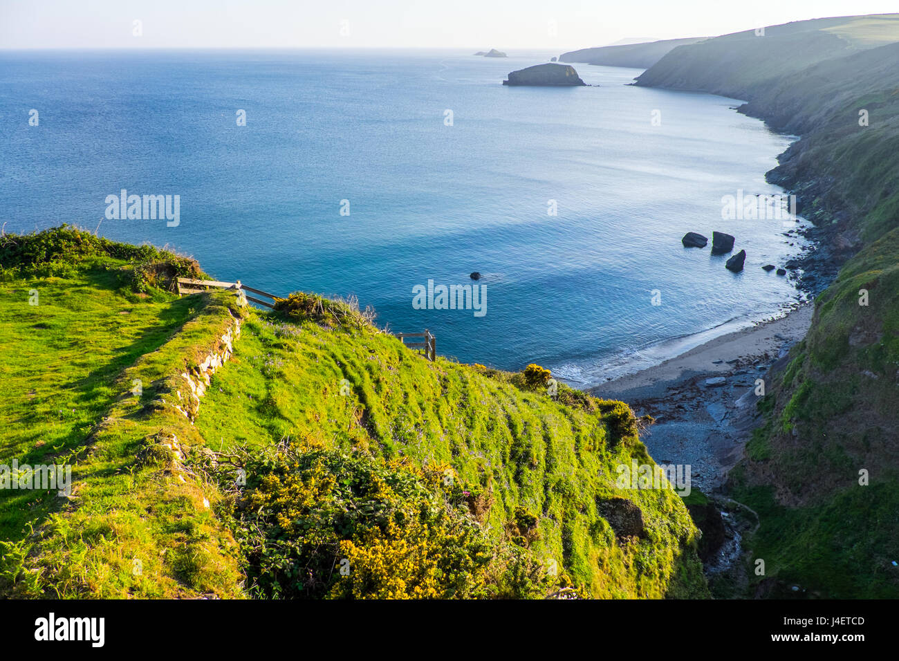 Porth Ysgo e la costa del Lleyn (Llyn) penisola in Gwynedd, il Galles del Nord Foto Stock