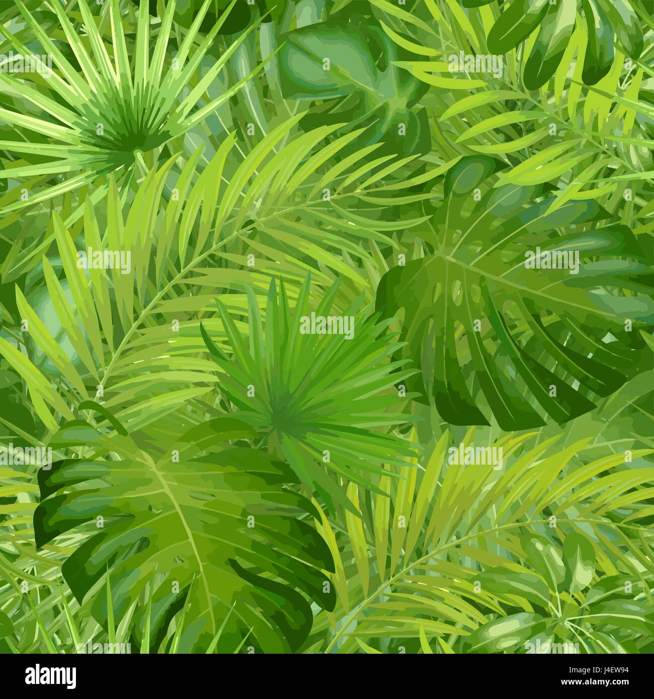 Tropical foglie di palma, jungle foglia vettore seamless floral background  pattern Immagine e Vettoriale - Alamy
