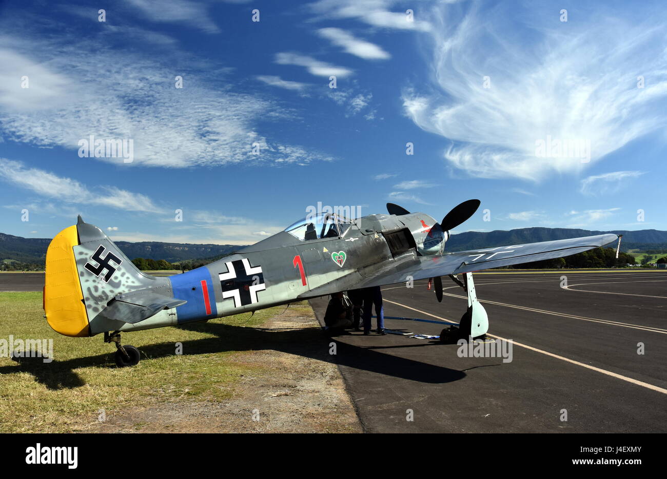 Albion Park, Australia - 6 maggio 2017. Messerschmitt Bf 108 Taifun sul display. Ali su di Illawarra è un annuale air show tenutosi a Illawarra ia regionale Foto Stock