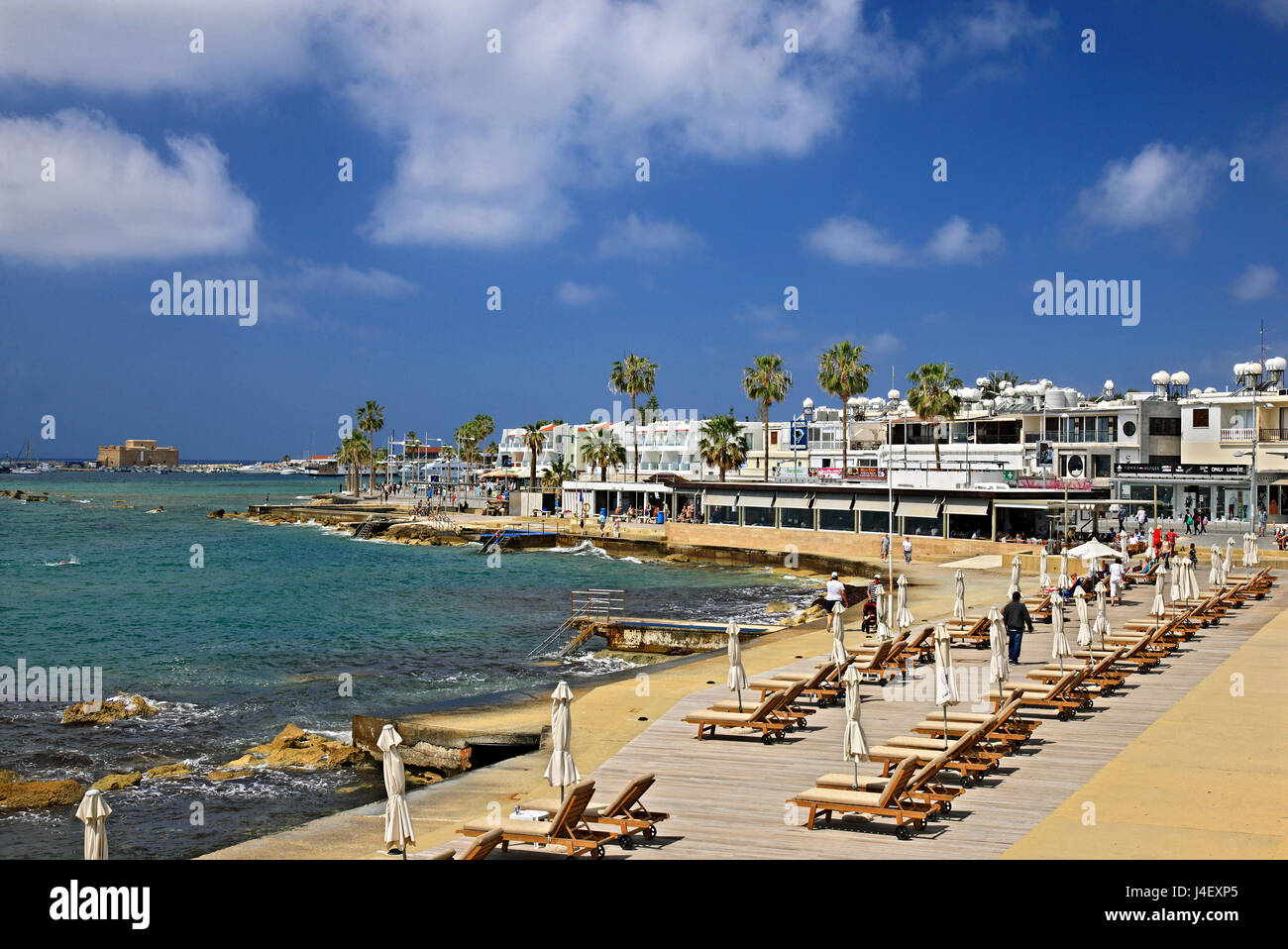 I bagni comunali spiaggia conosciuta dai locali come "Bania' () Kato Paphos, Cipro Foto Stock