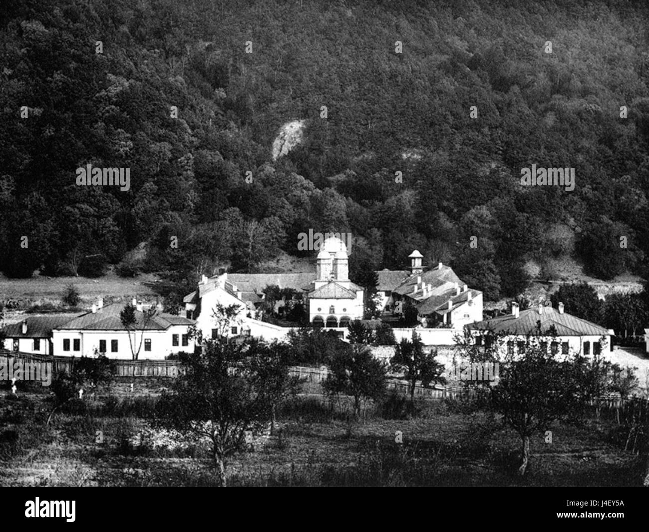 Il monastero di Cozia si trova nella contea di VÃ¢lcea in Romania. Importante sito storico e religioso, è noto per il suo stile architettonico e la sua importanza per il cristianesimo ortodosso rumeno. Foto Stock
